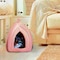 Pet Adobe Cat Pet Bed, Igloo Soft Indoor Enclosed Covered Tent House for Cats, Kittens, and Small Pets (Pink) 205100MYP - alternate 5